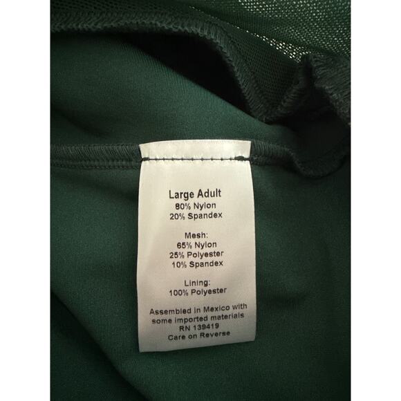 New Suffolk Embroidered Mesh Green Tank Leotard L - Picture 6 of 6